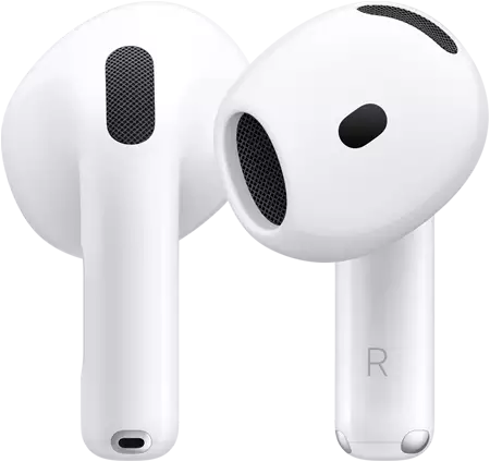 AirPods 5 hardware, showing front and back view showcasing design