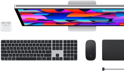 Mac accessories: AirPods, Studio Display, Magic Keyboard, Magic Mouse, Magic Trackpad, MagSafe charging cable
