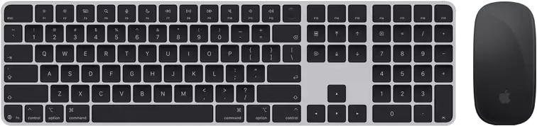 Top view of Magic Keyboard with Touch ID and Magic Mouse