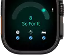 Apple Watch Ultra 4, titanium case, black color, readiness score of 8, right side exterior, Digital Crown, raised side button