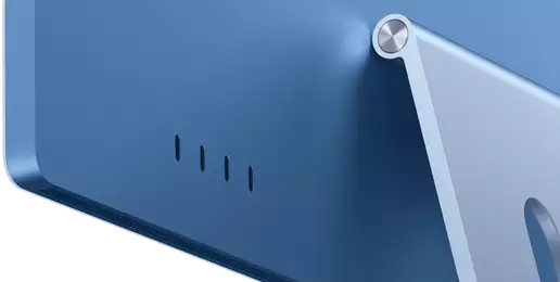 Backside view of iMac and Thunderbolt Ports