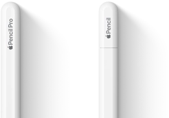 Apple Pencil Pro and Apple Pencil (USB-C) side by side