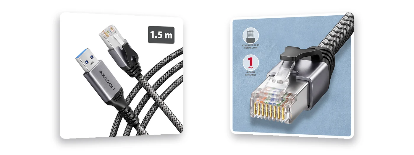 AXAGON ADE-AM15 USB-A Gigabit Ethernet адаптер с кабел 1.5 м