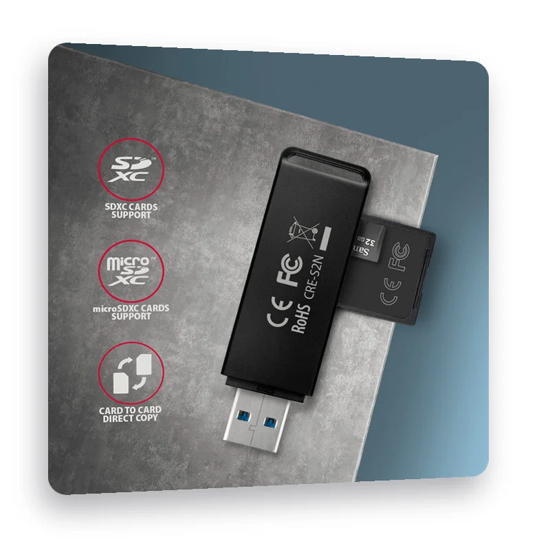 поддръжка на SDXC и microSDXC карти