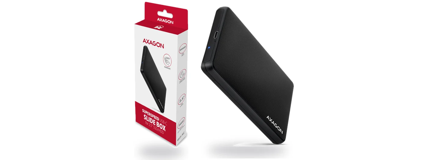 AXAGON EE25-SLC SLIDE BOX външна кутия за 2.5 инчови дискове