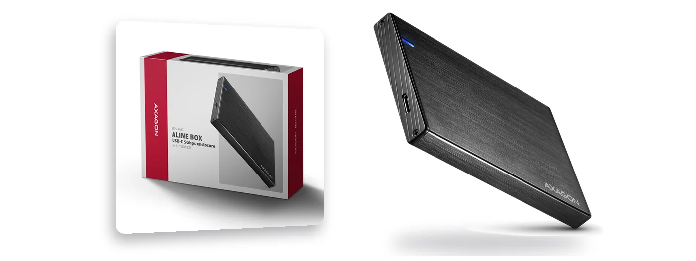 AXAGON EE25-XA6C външна кутия USB-C 5Gbps за 2.5 инчови дискове