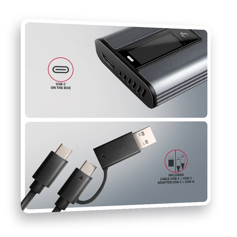 кабел USB-C и адаптер USB-C към USB-A