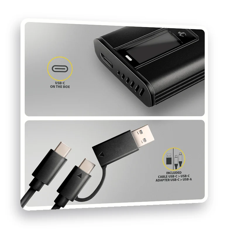 кабел USB-C и адаптер USB-C към USB-A