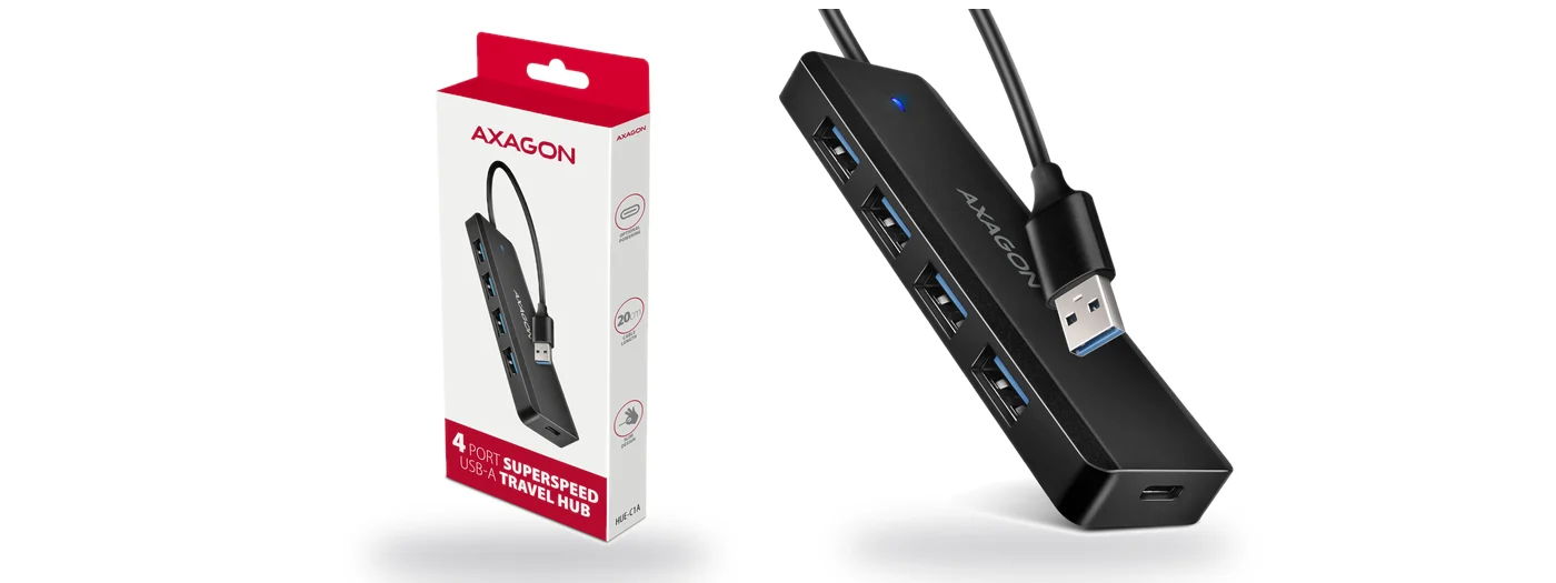 AXAGON HUE-C1A преносим USB-A 5Gbps хъб