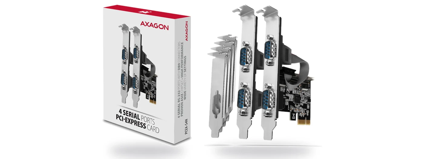 AXAGON PCEA-S4N PCIe карта с 4 серийни порта