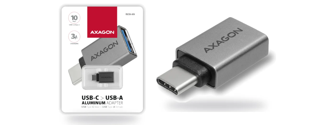 AXAGON RUCM-AFA алуминиев адаптер USB-C към USB-A