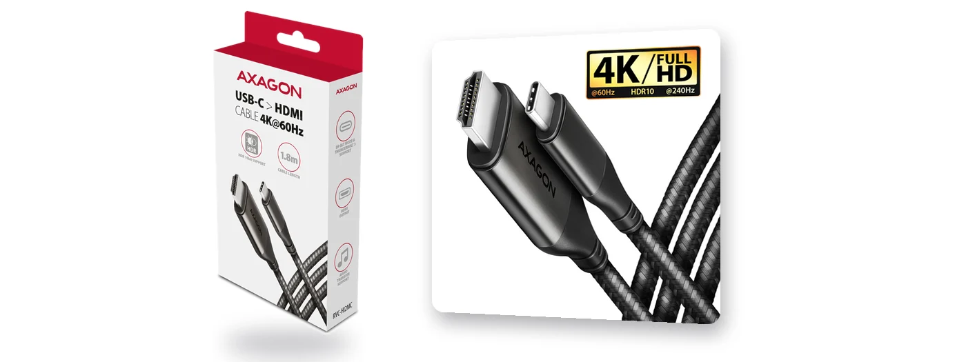 AXAGON RVC-HI2MC кабел USB-C към HDMI 1.8 м