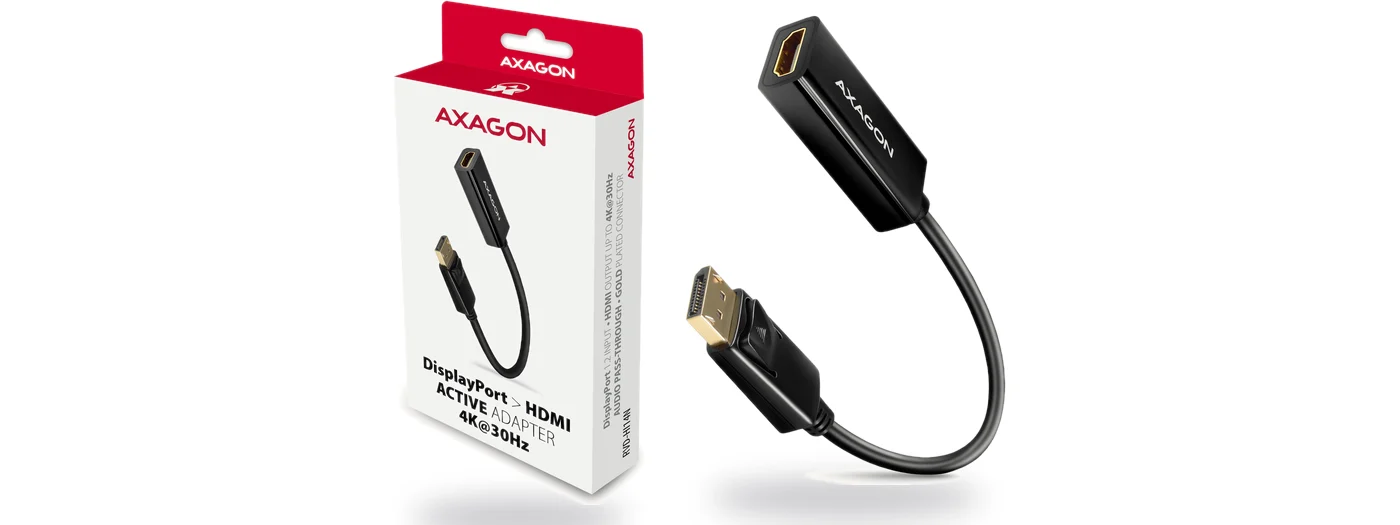 AXAGON RVD-HI14N активен адаптер DisplayPort към HDMI 4K/30Hz