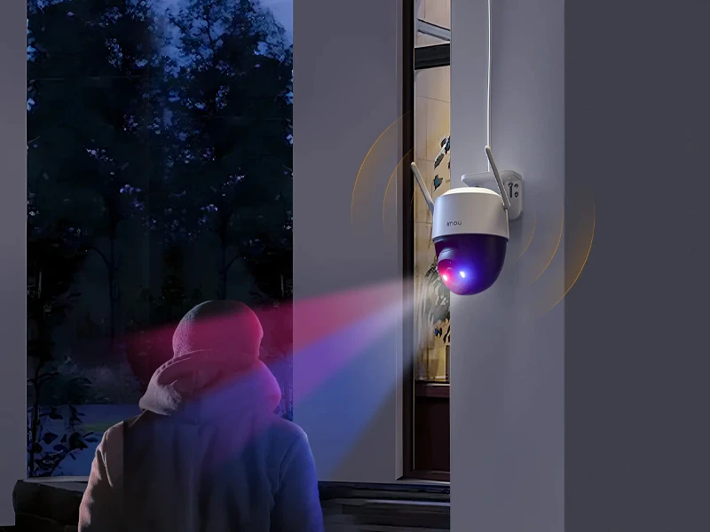 Синя и червена светлина за възпиране на натрапници