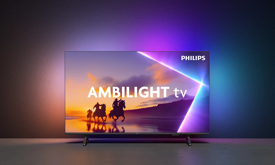 TV Philips Ambilight 55PUS8510 4K QLED – 55 Pollici, Titan OS, Dolby Atmos, Pixel Precise E Assistente Vocale