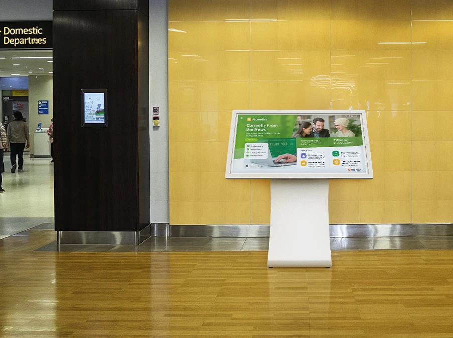 43" Tilted Totem for seamless self-service and improved customer experience in public indoor environments