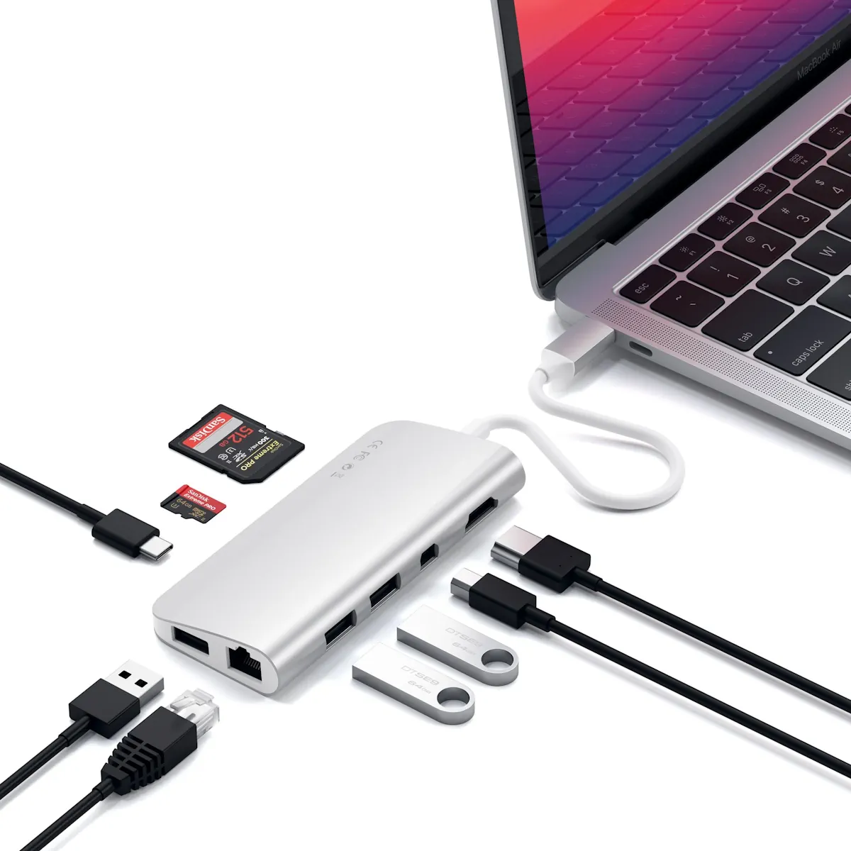02 - SATECHI Aluminum Type-C Multimedia Adapter - Silver