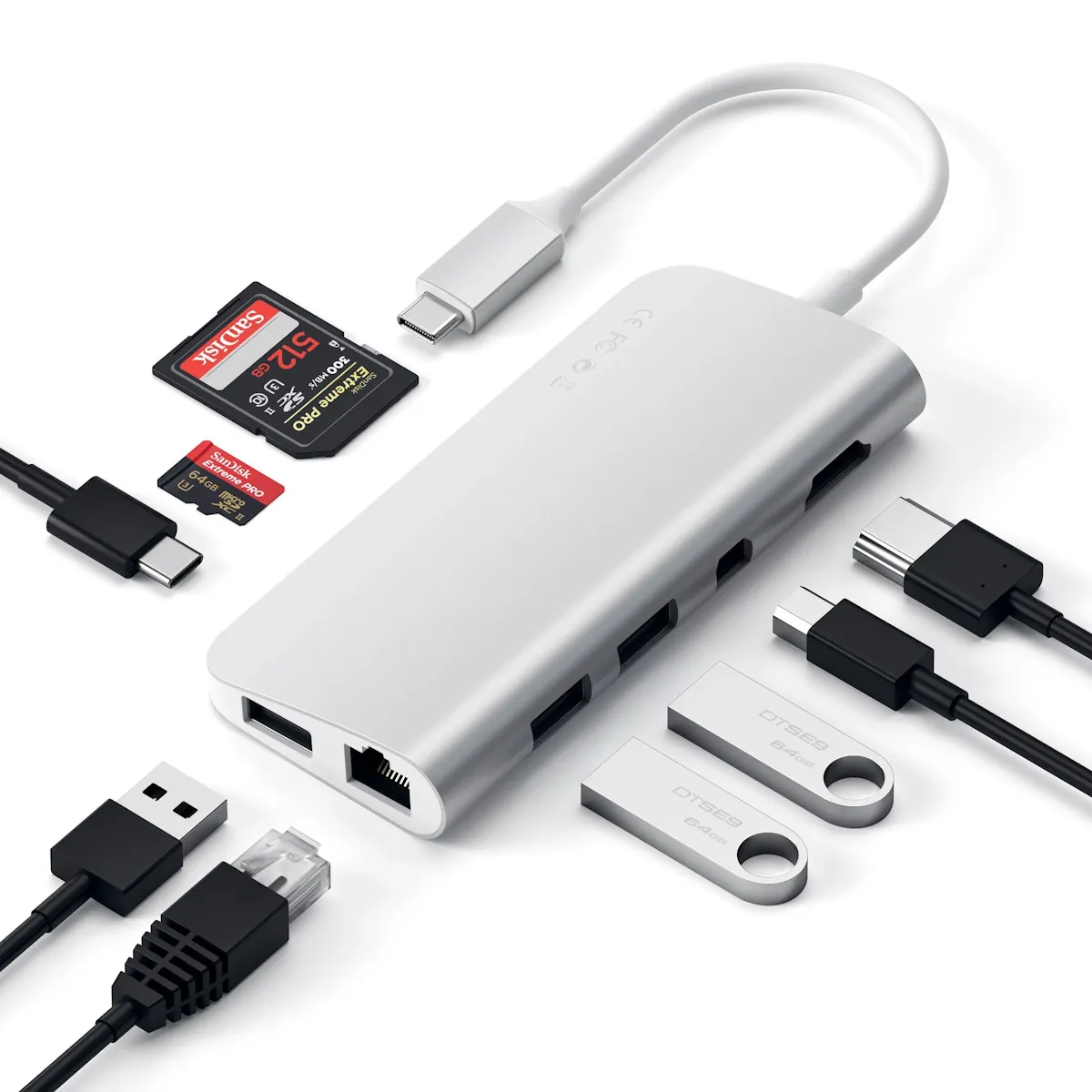 03 - SATECHI Aluminum Type-C Multimedia Adapter - Silver