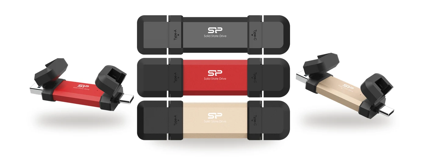 Silicon Power DS72 външен SSD диск в черно, червено и златисто