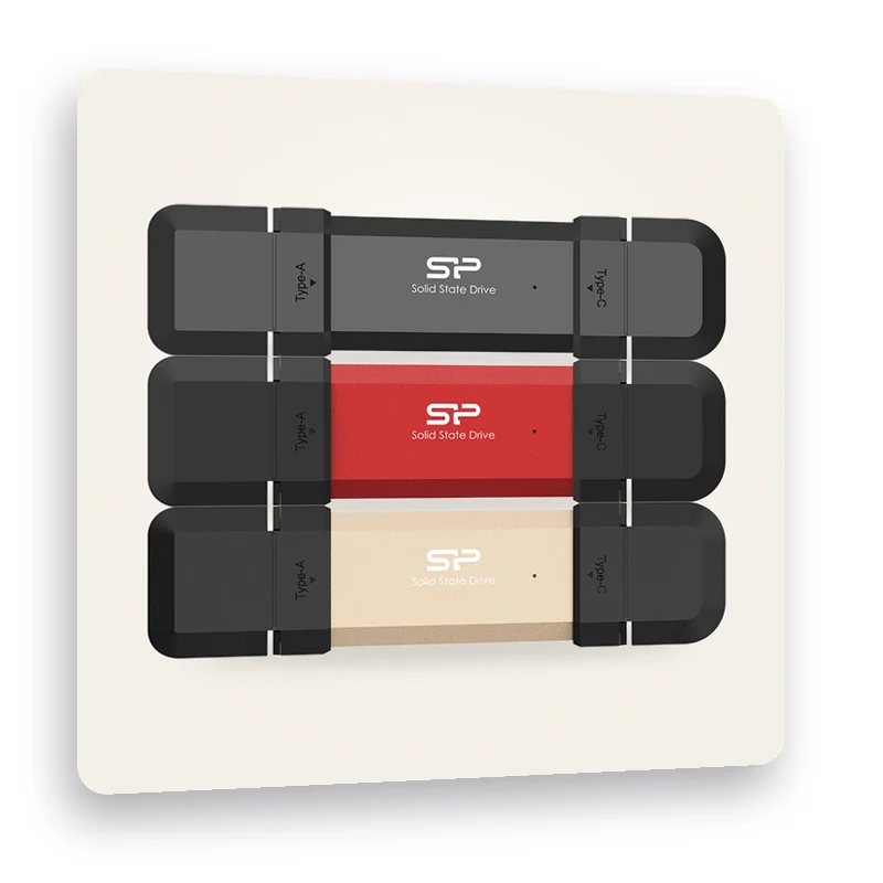 Silicon Power DS72 външен SSD в черно, червено и златисто