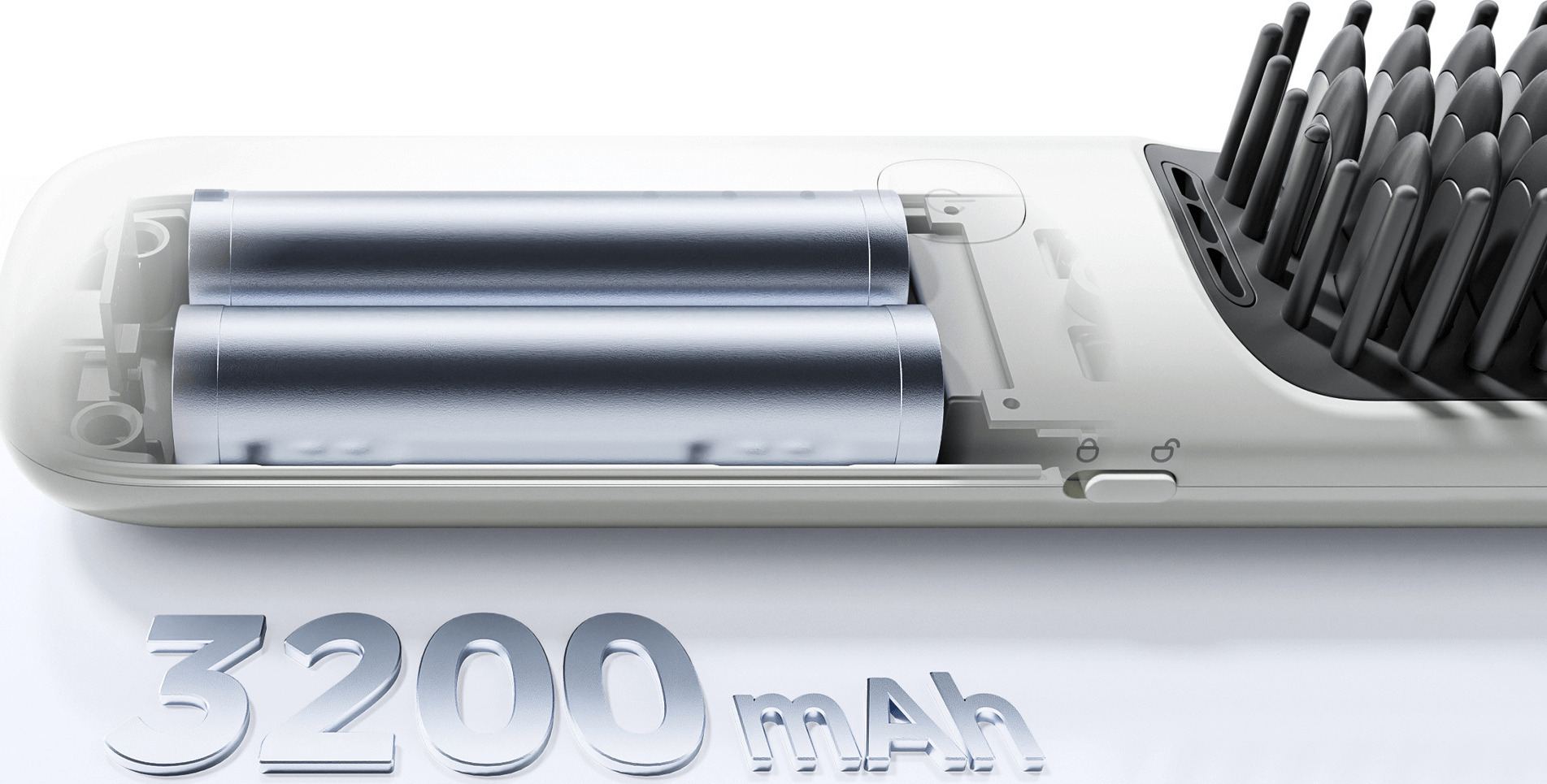 Двете батерии по 3200 mAh на Xiaomi Cordless Hair Straightener Brush
