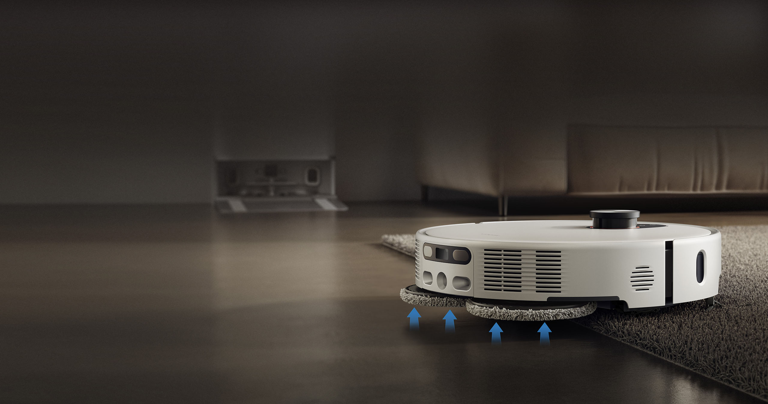Xiaomi Robot Vacuum 5 Pro повдига подложките за моп при качване върху килим