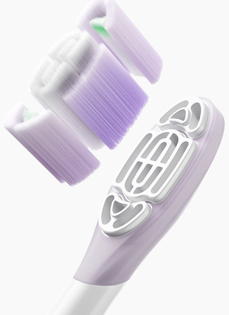 Разглобен изглед на влакната без мед в глава Xiaomi Oscillation Electric Toothbrush Replacement Heads (Soft)