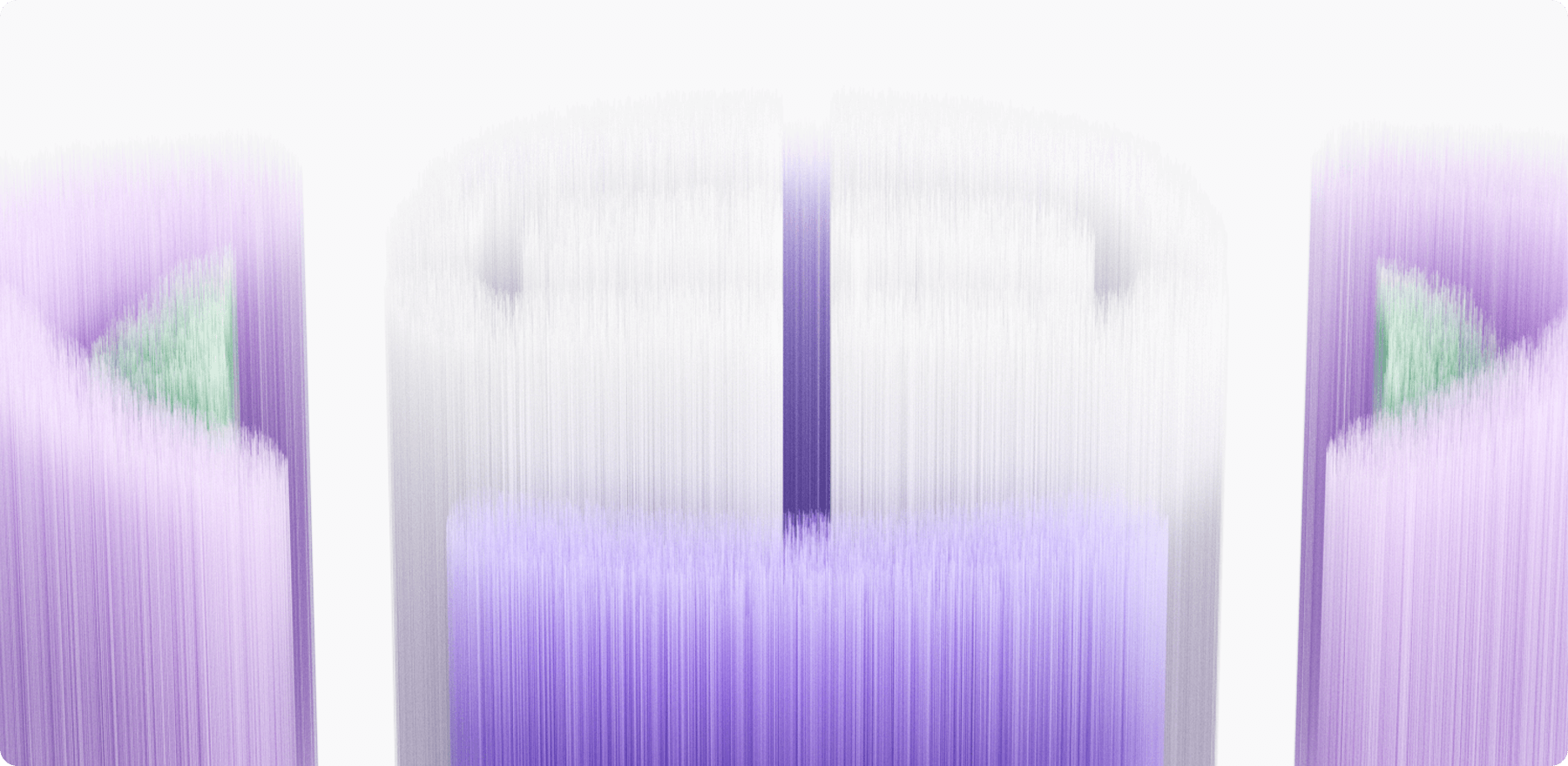 Макро кадър на меките влакна на глава Xiaomi Oscillation Electric Toothbrush Replacement Heads (Soft)