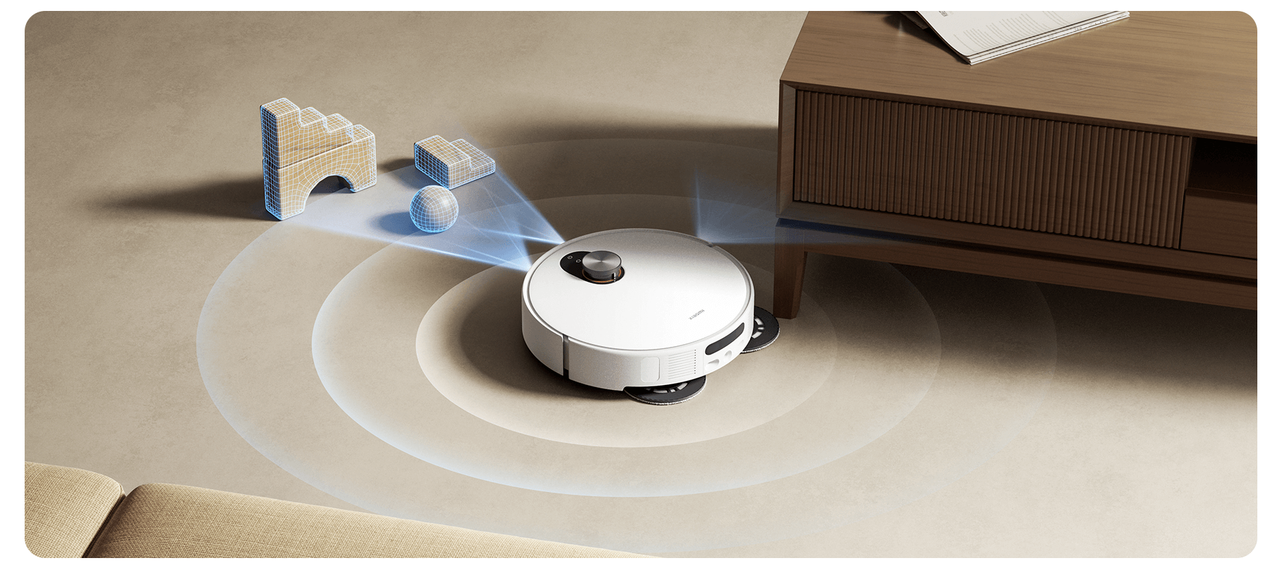S-Cross тройно лазерно сканиране за избягване на препятствия при Xiaomi Robot Vacuum 5
