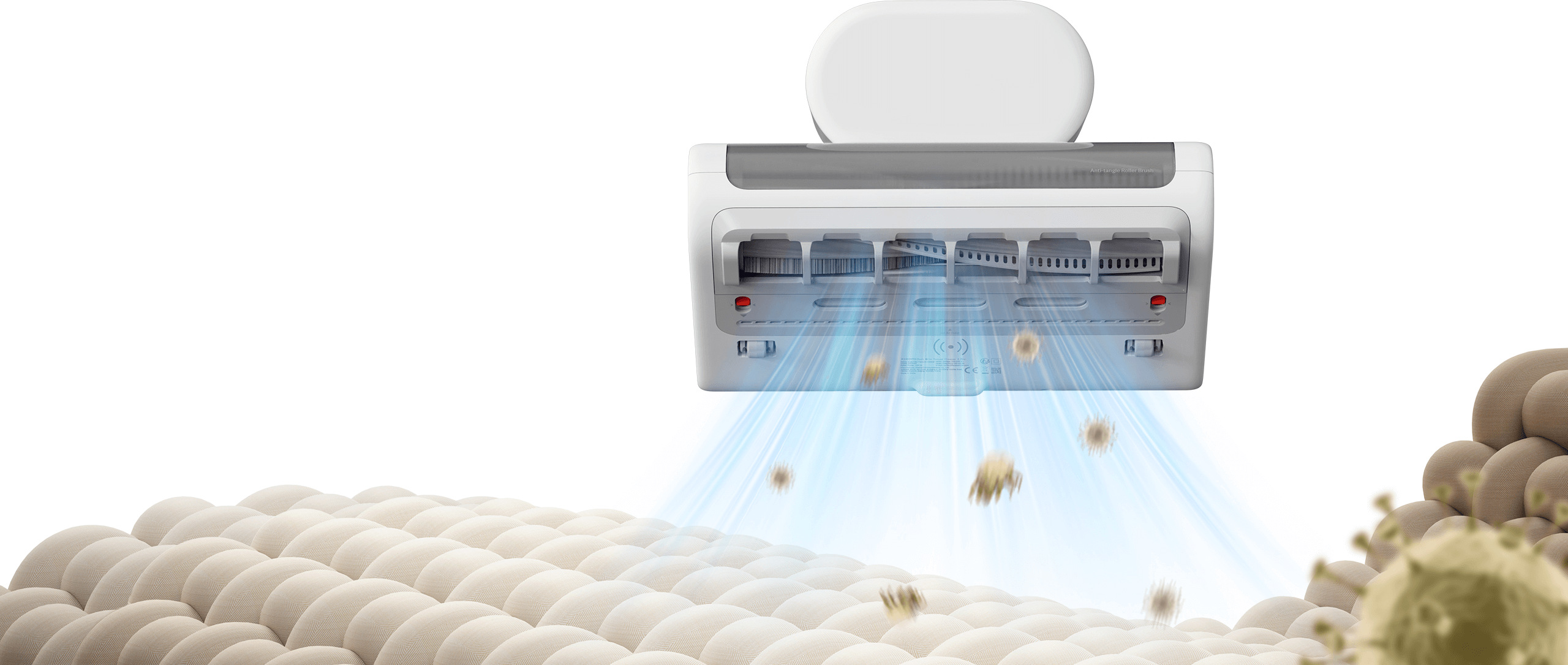 Дюзата на Xiaomi Dust Mite Vacuum Cleaner 2 Pro засмуква акари и прах от тъканта на матрака