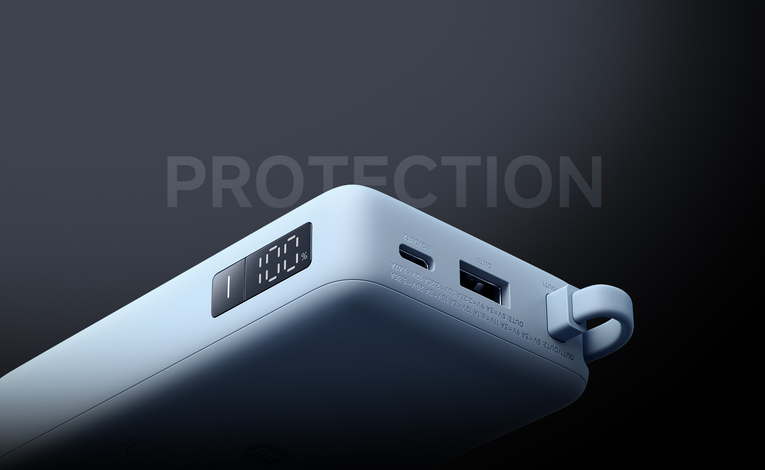 Xiaomi 67W Power Bank 10000 (Integrated Cable) в цветове Ice Blue и Tan с прибран в каишка кабел