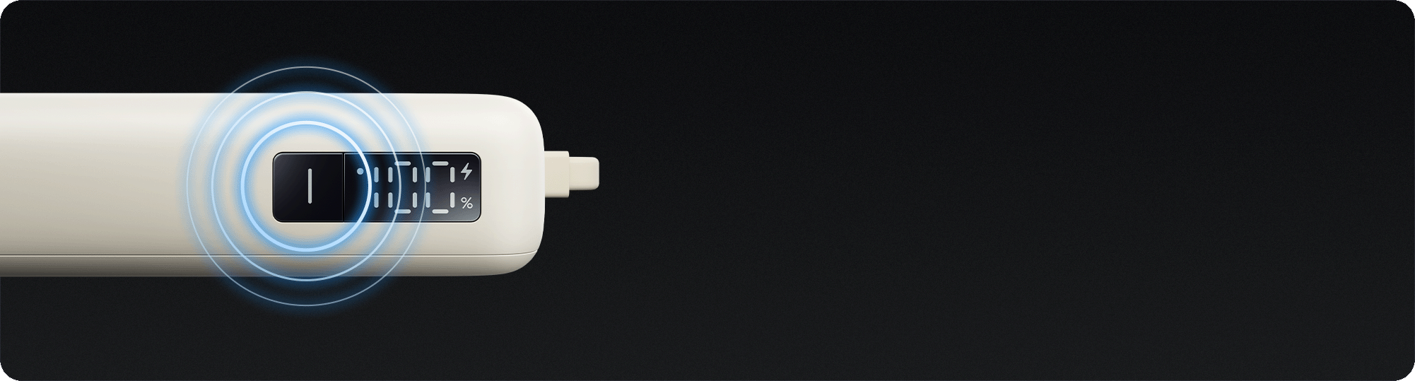 Цифров дисплей на Xiaomi 67W Power Bank 10000 (Integrated Cable), показващ процент заряд