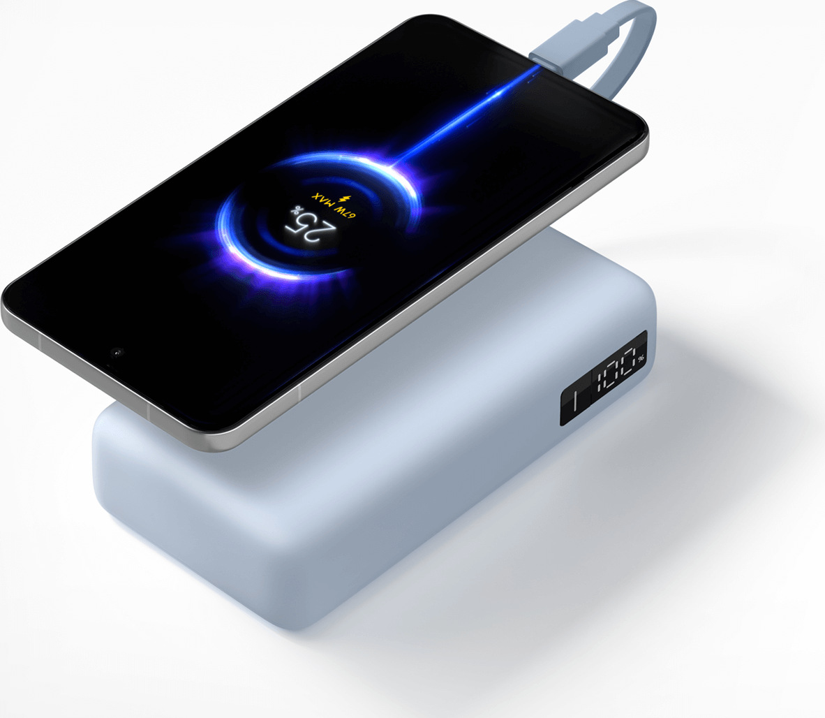 Смартфон, зареждан с 67 W от Xiaomi 67W Power Bank 20000 (Integrated Cable)