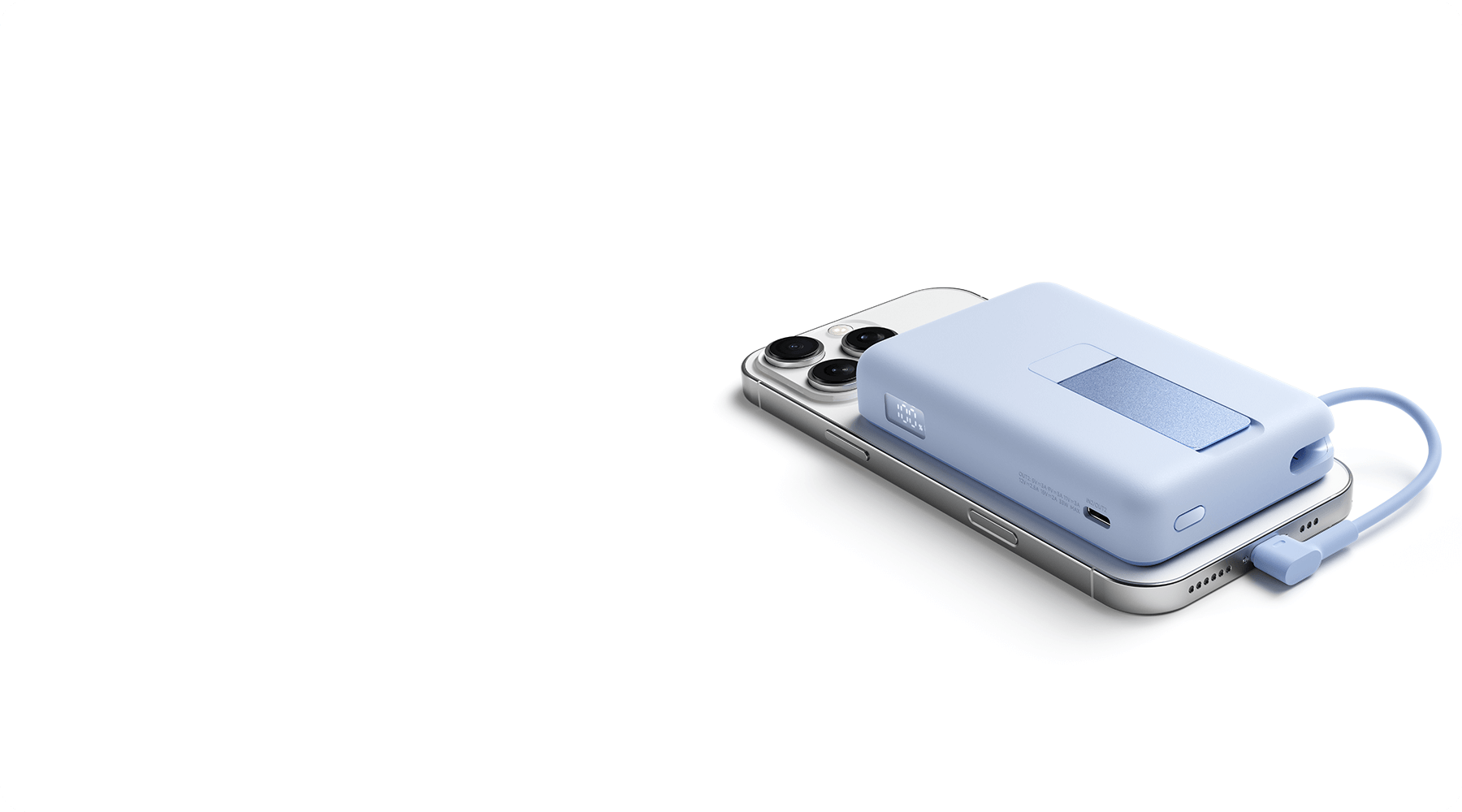 Xiaomi Magnetic Power Bank 10000 зарежда смартфон с 33 W през вградения USB-C кабел