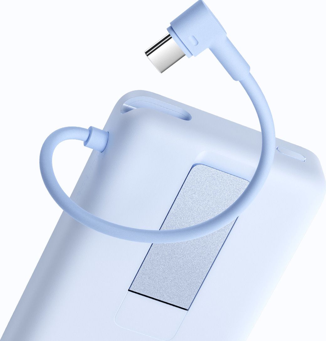 Вграден USB-C кабел с L-образен конектор на Xiaomi Magnetic Power Bank 10000