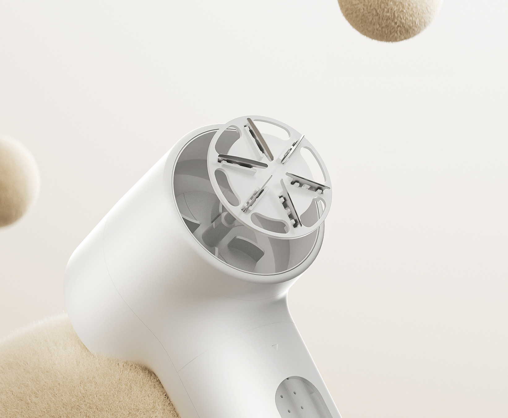 Близък план на 6-листното стоманено острие на Xiaomi Mijia Lint Remover 2