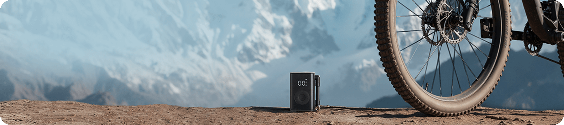 Mijia Compact Portable Electric Air Compressor до велосипедна гума на планински маршрут