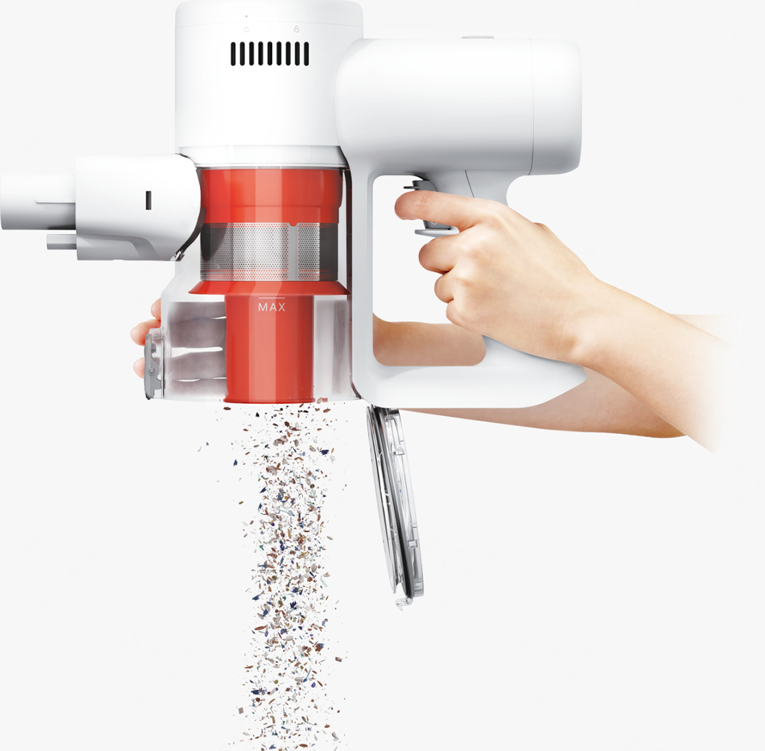 Изпразване на контейнера за прах на Mijia Vacuum Cleaner 4 C с едно натискане на бутон