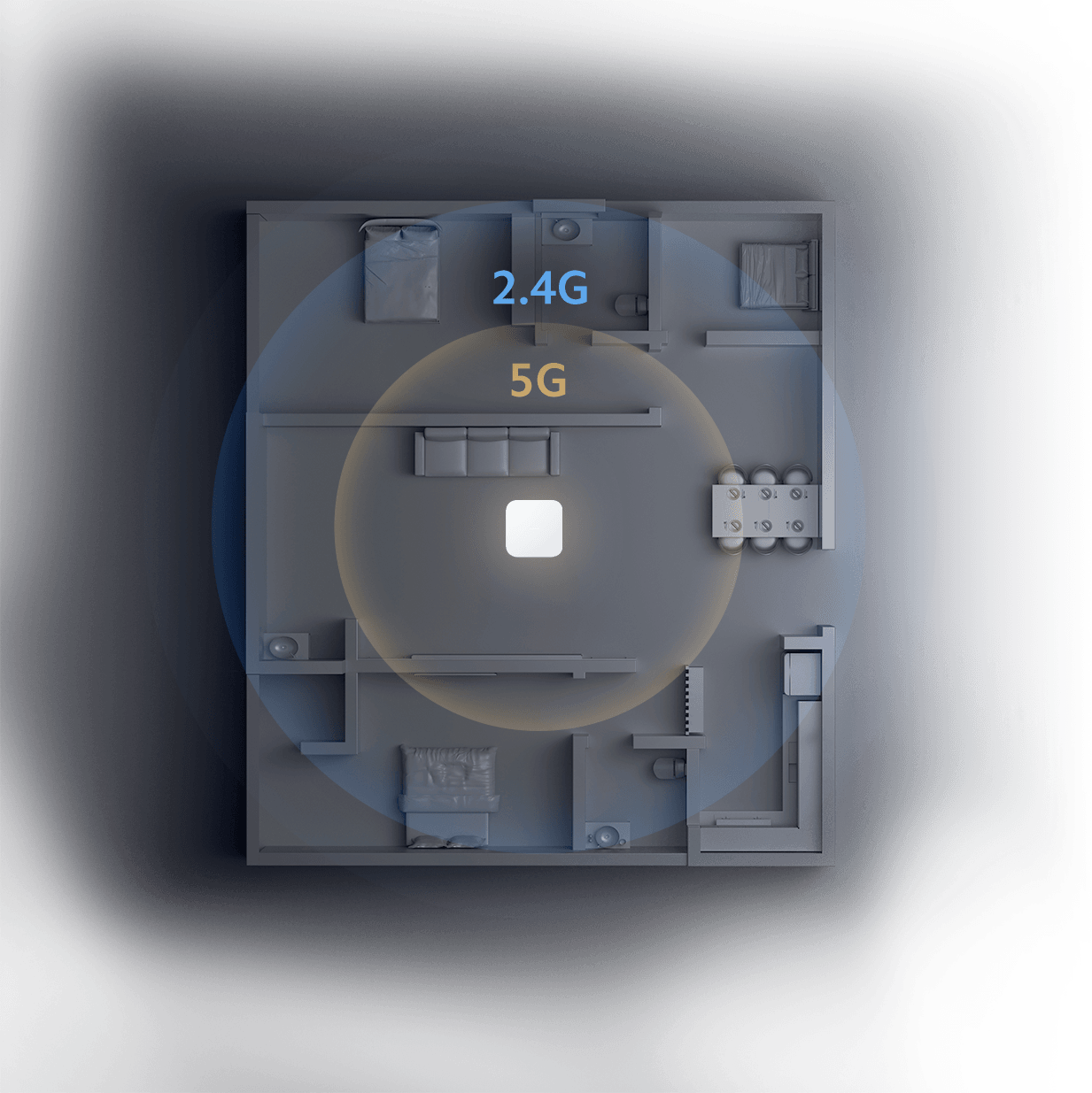 Покритие на 2,4 GHz и 5 GHz в жилище с Xiaomi Smart Home Hub 2