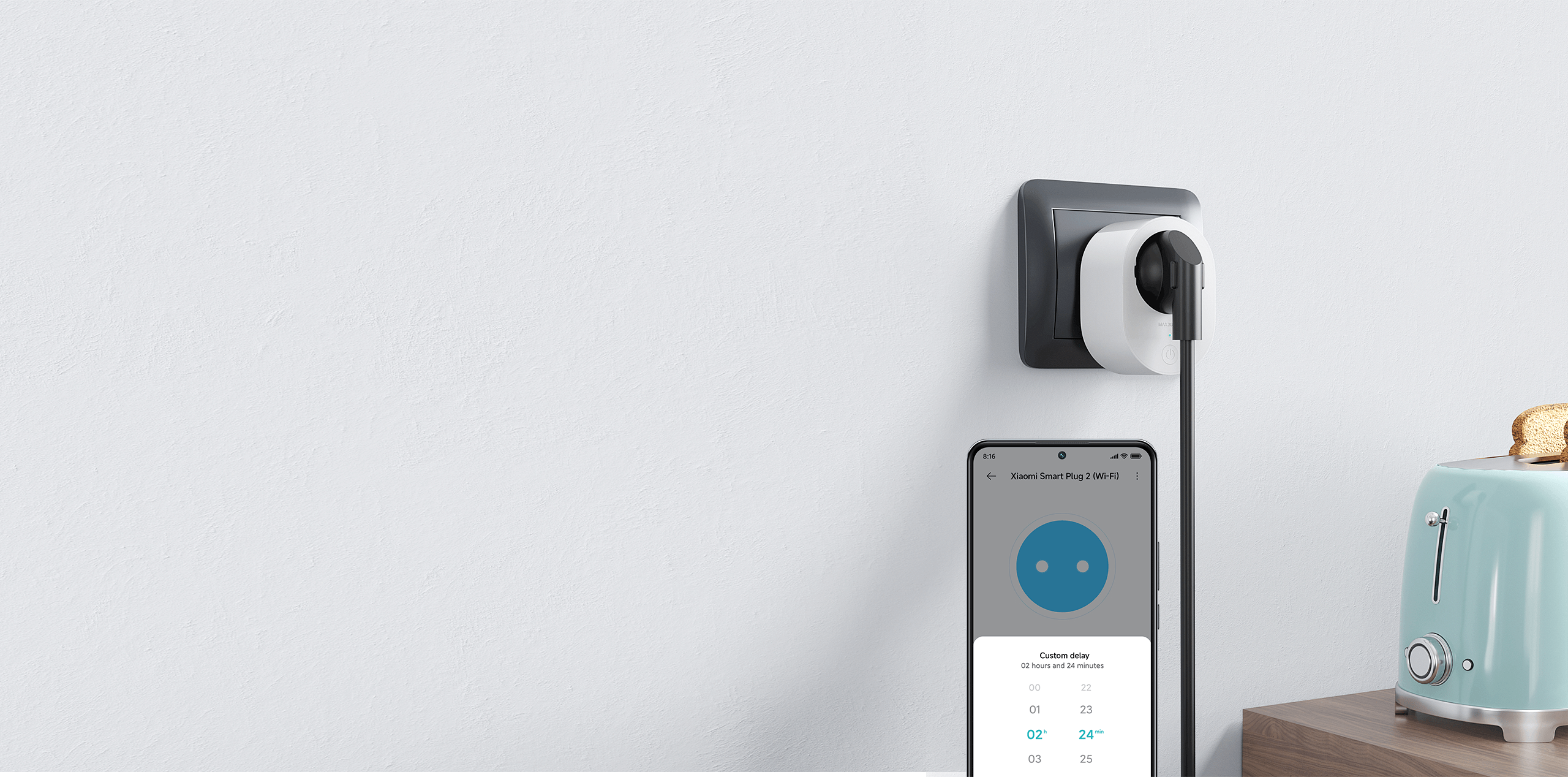 Обратно броене за Xiaomi Smart Plug 2 (Wi-Fi), зададено в приложението Xiaomi Home