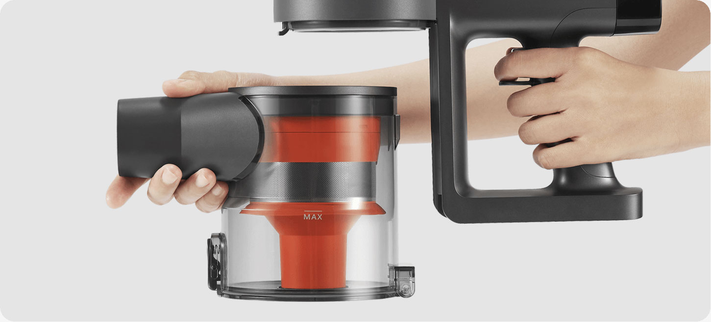 Контейнерът за прах от 600 ml на Xiaomi G20 Max при изпразване