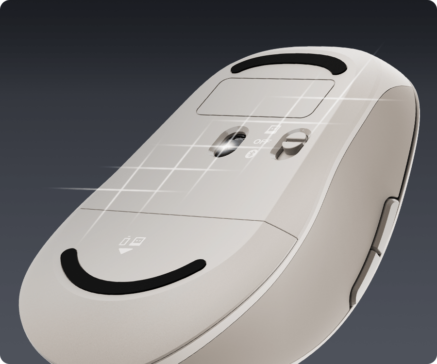 Долната страна на Xiaomi Dual-mode Wireless Mouse 2 с оптичния сензор 1200 DPI