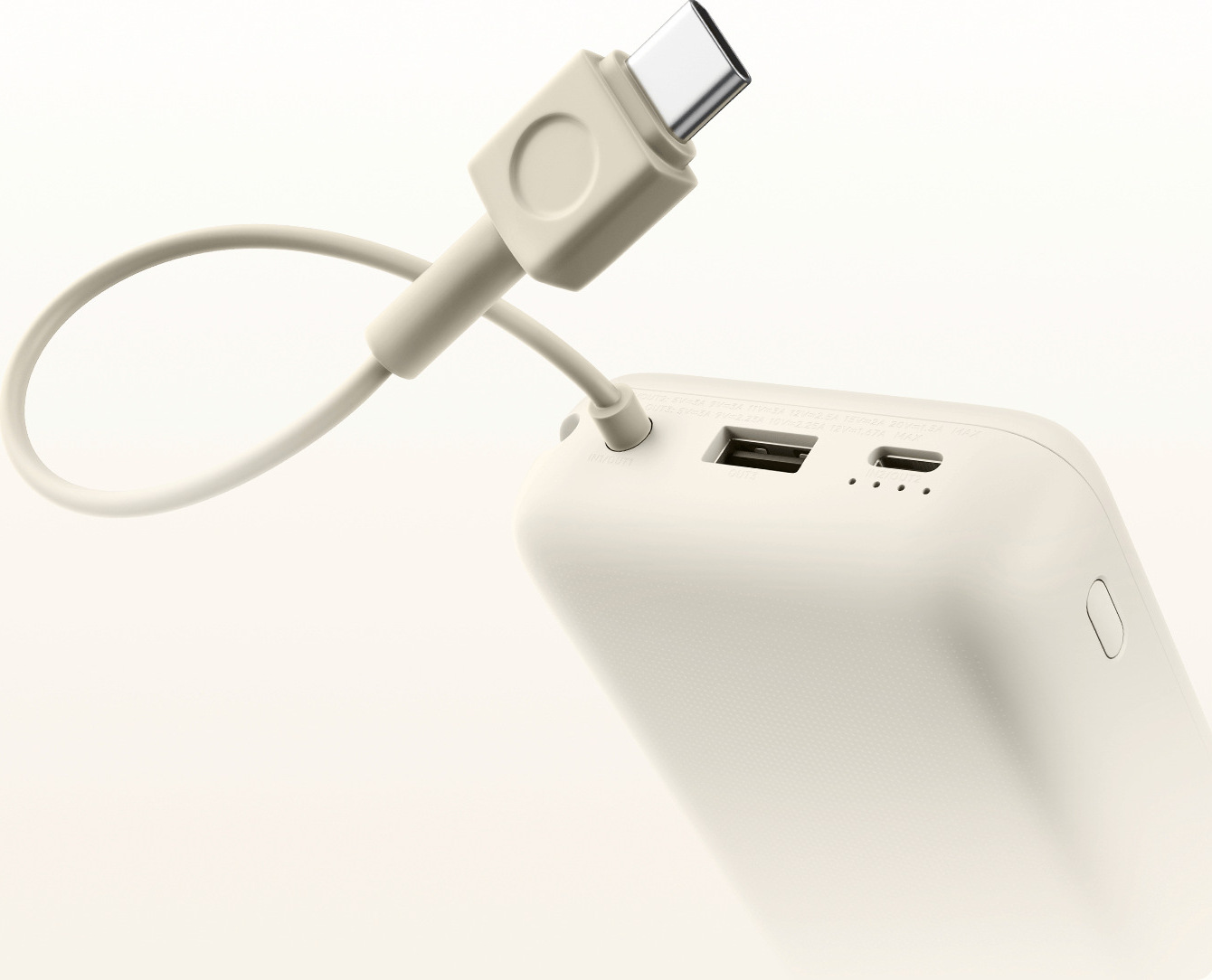 Портовете USB-C и USB-A на Xiaomi 33W Power Bank 20000mAh (Integrated Cable)