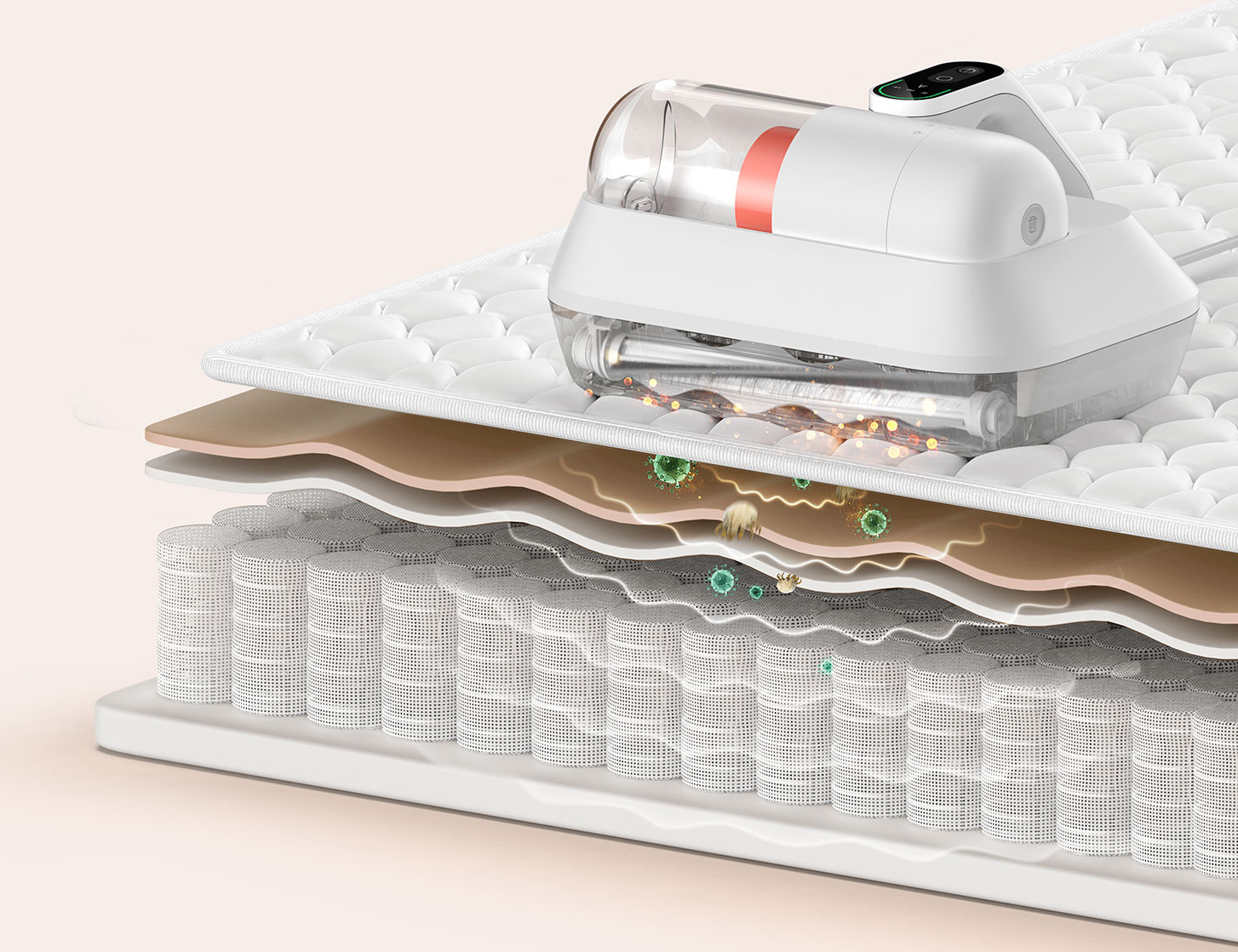 Xiaomi Dust Mite Vacuum Cleaner Pro почиства акари от слоевете на матрак