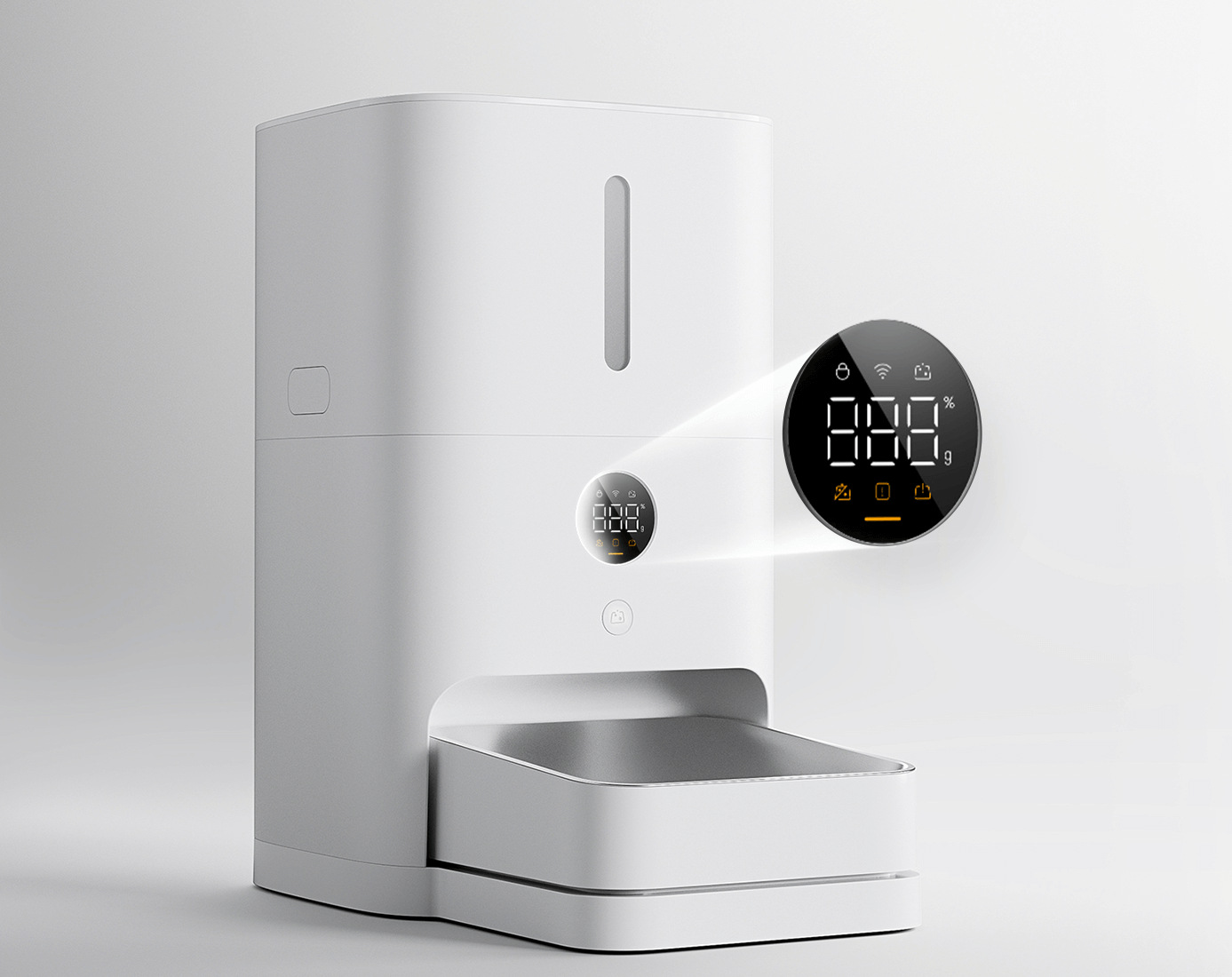 LED дисплей на Xiaomi Smart Pet Food Feeder 2 показва теглото на храната в купата