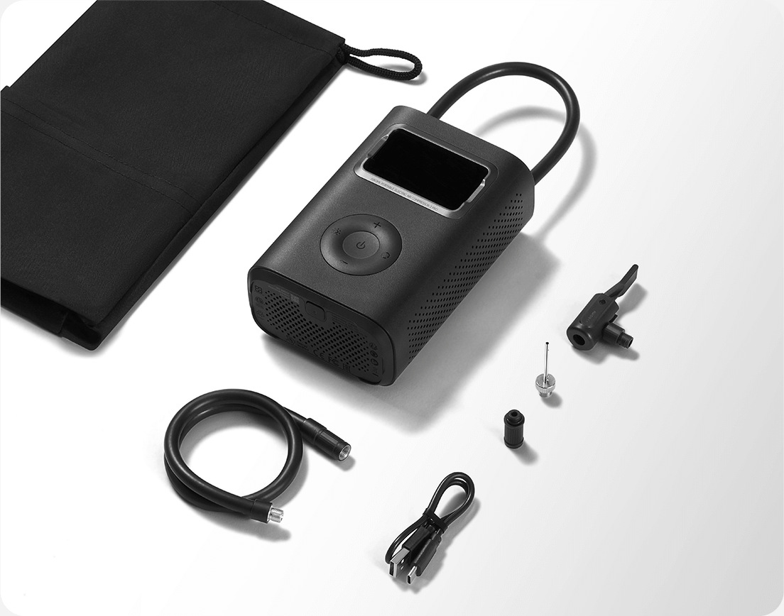 Xiaomi Portable Electric Air Compressor 2 Pro с чанта за съхранение, маркуч и аксесоари от комплекта