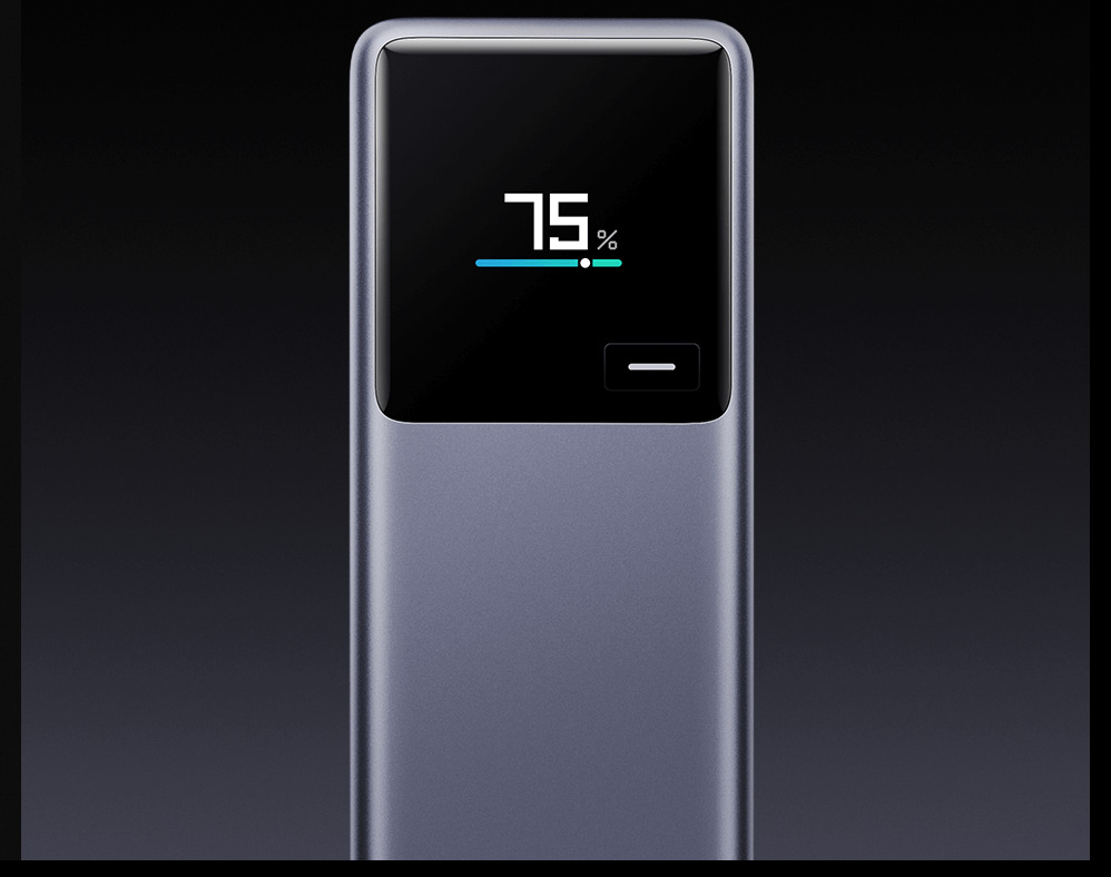 Цветният дисплей на Xiaomi 165W Power Bank 10000mAh показва процента заряд