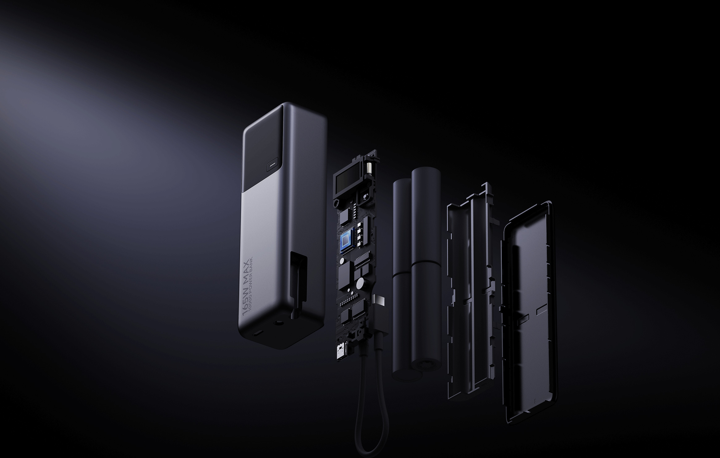 Разглобен изглед на Xiaomi 165W Power Bank 10000mAh с многослойните защити