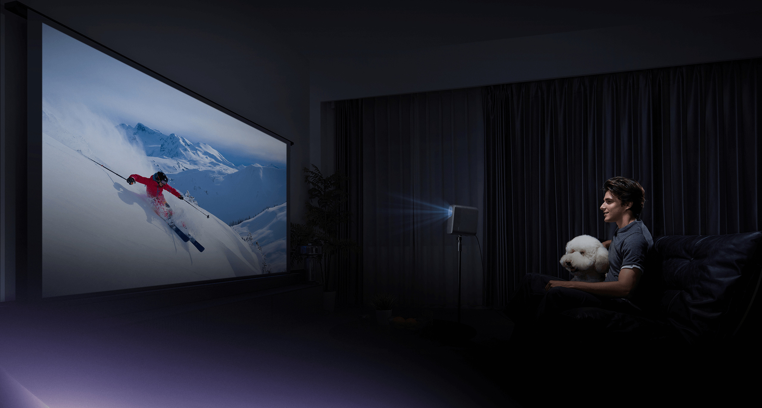 Xiaomi Smart Projector L1 Pro прожектира голям екран в затъмнена дневна