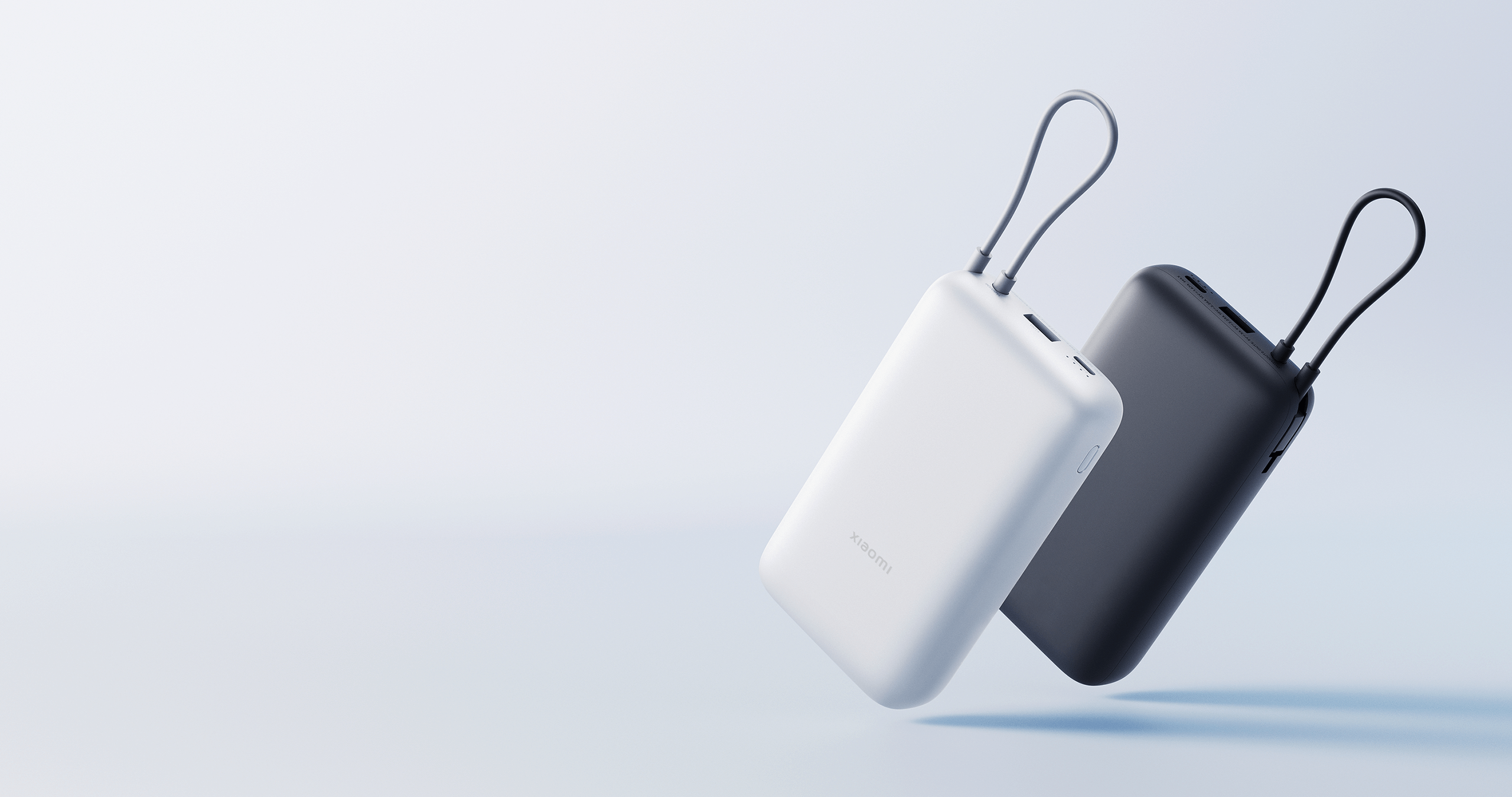 Външна батерия Xiaomi Power Bank 20000mAh (Integrated Cable) в цветове Light Gray и Dark Gray